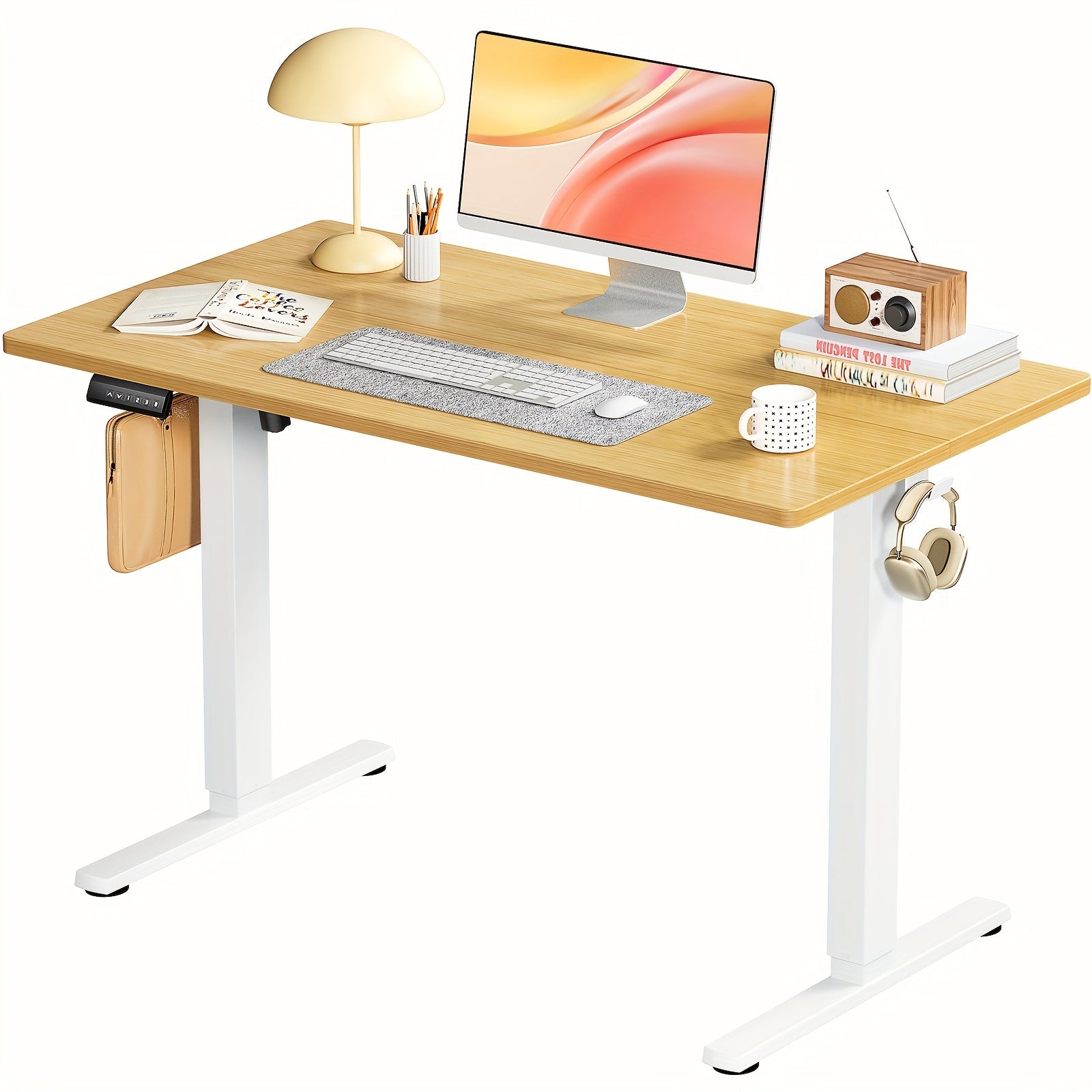 Height Adjustable Electric Standing Desk - 40/48/55/63 Inch Motorized Lift Computer Task Table with Spacious Workspace - Ergonomic Rising Desk for Office and Home with 4 Color Options